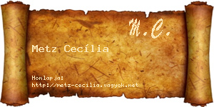 Metz Cecília névjegykártya